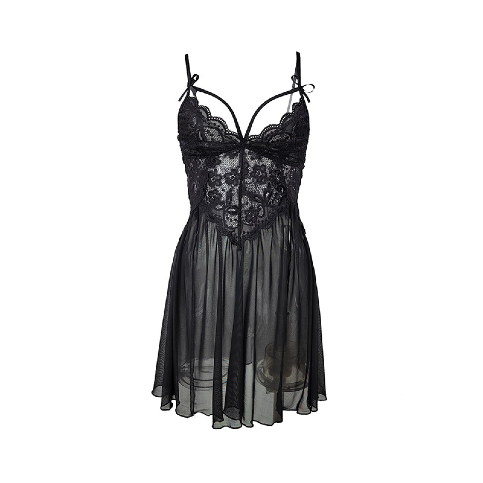 Fish netSexy Mesh durchsichtige Pyjamas bestickte Hosenträger erotische Dessous Nachtwäsche Loungewear