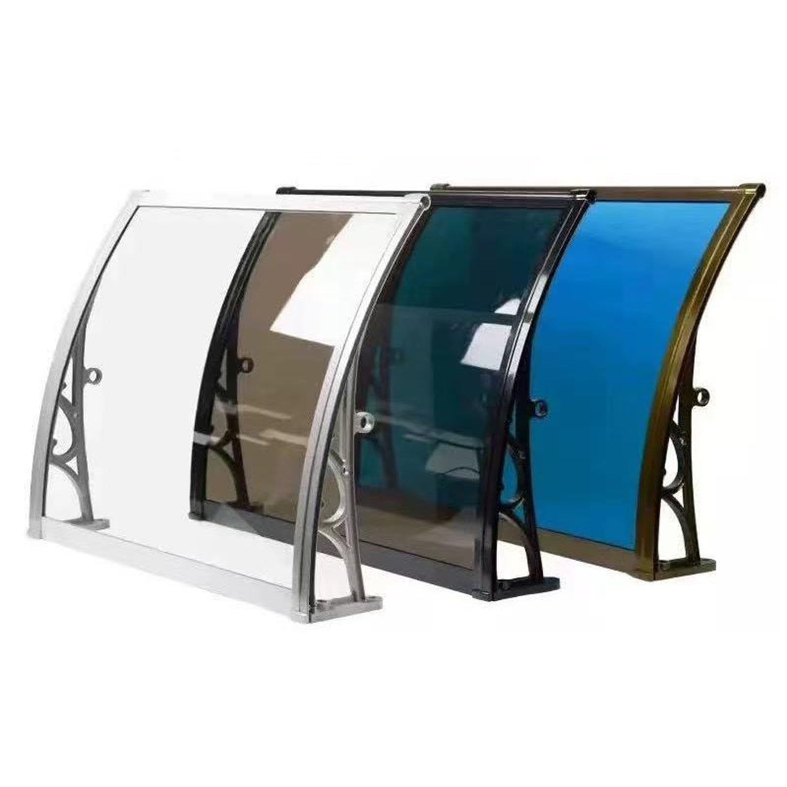 LWJSOCP Outdoor Polycarbonate Canopy for Balcony Door & Window – UV Resistant Awning Waterproof Shelter (Transparent 100x160cm 39x63)