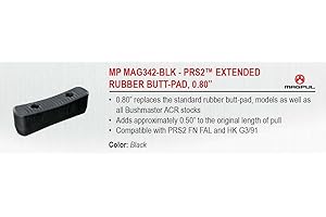 MAG342-BLK PRS2 Extended Rubber Butt-Pad - 0.80"