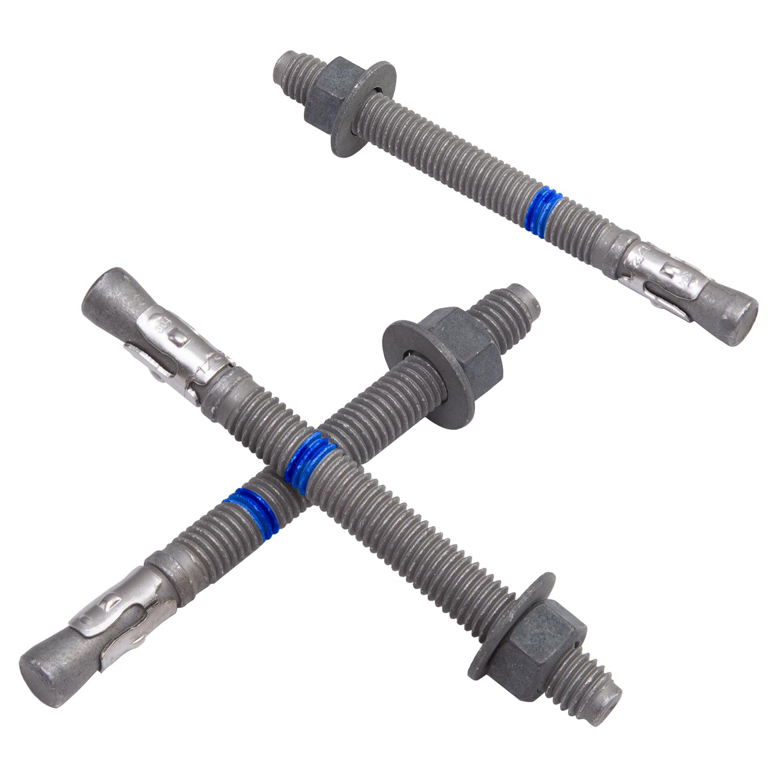 HROMIGRY 1/2" x 5-1/2" Concrete Anchors (10 Pack) 1/2 inch Wedge Anchors Bolts Hot Dip Galvanized