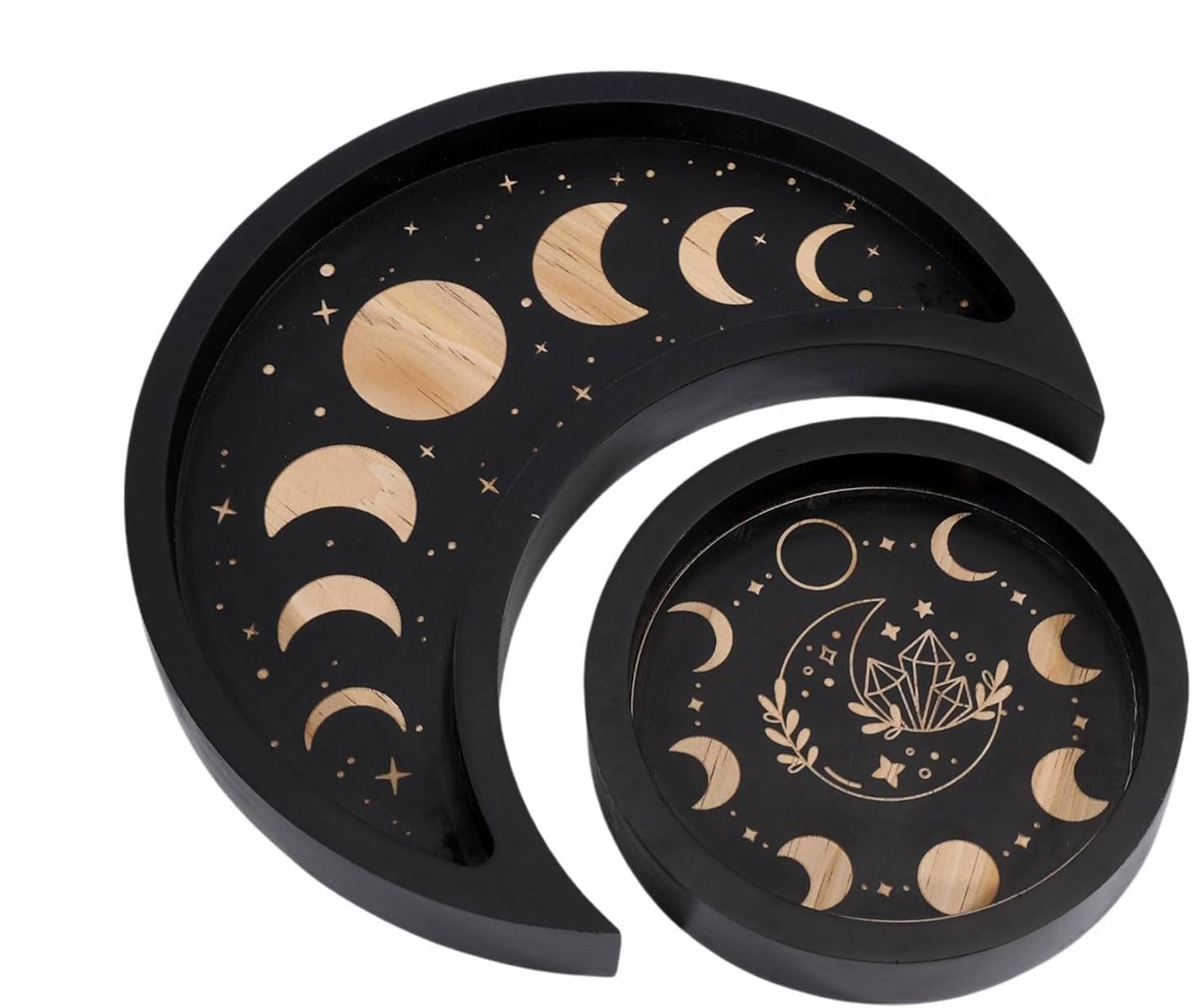 Plateau en cristal en forme de lune GLOBLELAND, le cadeau décoratif idéal pour esthètes