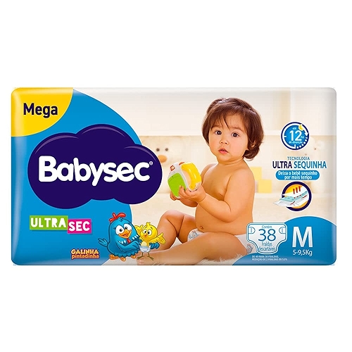 Babysec Fralda Ultrasec Galinha Pintadinha Azul M 38 Unidades