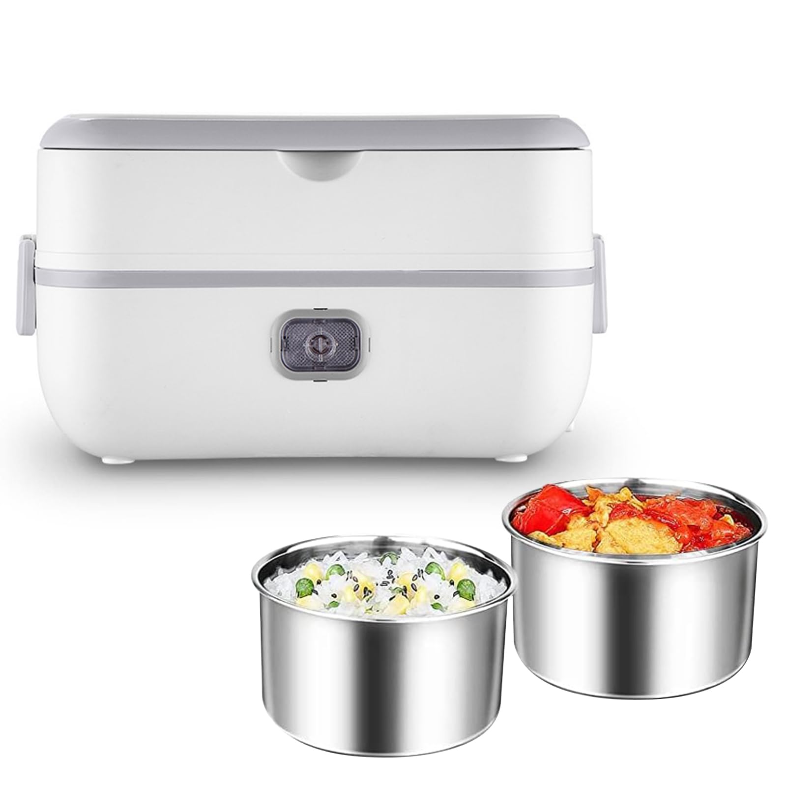 TDOO Electric Lunch Box, 2 in 1 Portable Heated Lunch Box, 1.0L Removable Stainless Steel Container, Leak Proof, Food Warmer for On-the-Go