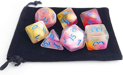 Miniatura 6 de vvpesca Juego de dados rosa D&D  Juego de dados poliédricos para DND, accesorios COC, TTRPGs, Dungeon and Dragons, juegos de rol  Dados del sistema