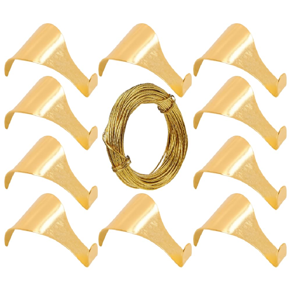 Sisi Uk Gold/Silver Picture Rail Hooks Dado Rail Hooks Brass Plated Antique Style Moulding Hooks With 3.0M Brass Wire For Picture Hanging Decoration – 10 Pcs