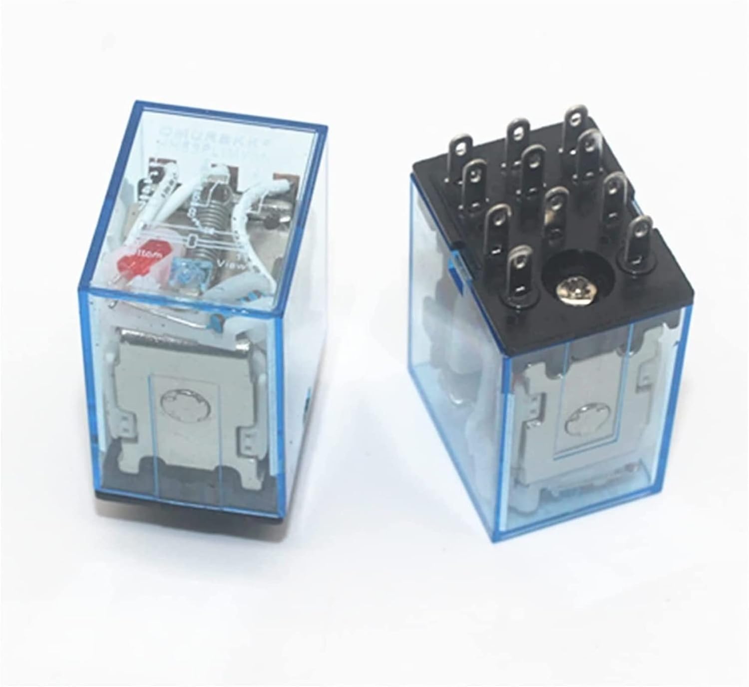 Relay 5set MY3 HH53P MY3NJ Micro Mini Coil Power 11pin 3NO 3NC LED Lamp 5A AC 110V 220V DC12V 24V with Socket(AC12V)