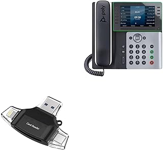 BoxWave Smart Gadget Compatible with Poly Edge E550 - AllReader SD Card Reader, microSD Card Reader SD Compact USB - Jet Black