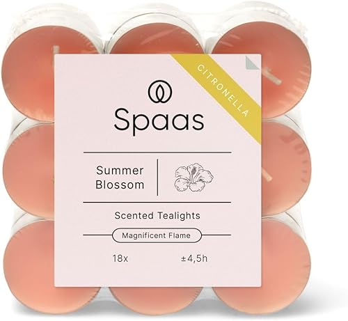 Spaas 10 x 18 Bougies chauffe-plats citronnelle, ± 4,5 heures - rose féerique - 