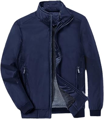 UIOKLMJH Winter Mens Business Jackets Casual Male Outwear Loose Fleece Warm Jacket Man Zipper Windbreaker Coats