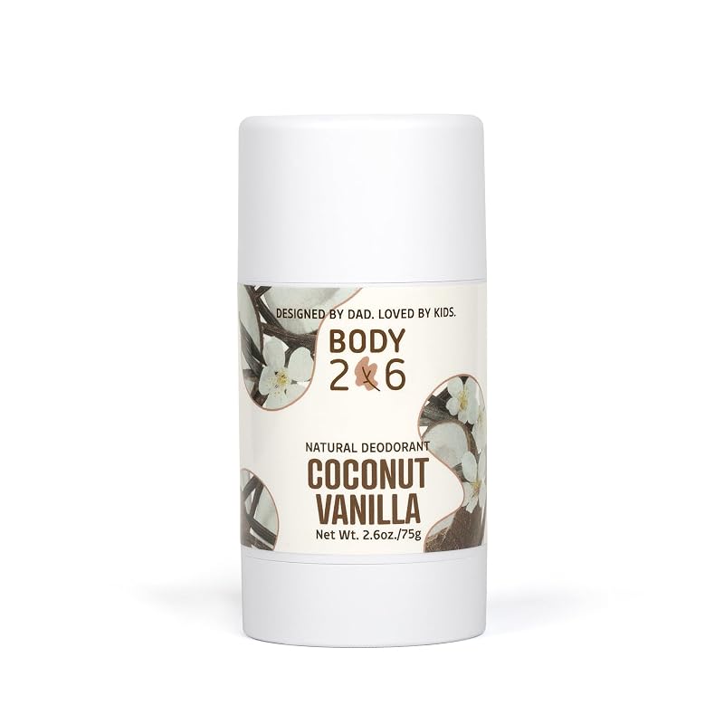 Desodorante infantil BODY206® sem alumínio, bicarbonato de sódio e parabenos, Coco e Baunilha, 74 mL