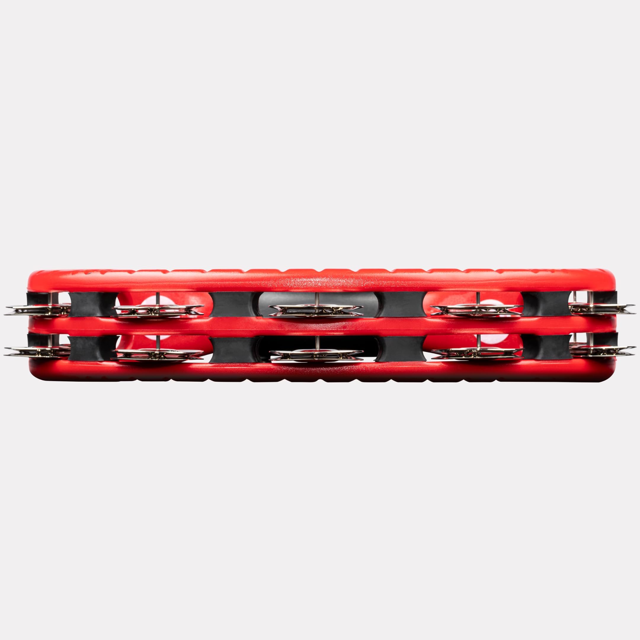 Meinl Percussion Traditional Mountable Tambourine, Rot (TMT2R) | Tamburin mit 2 Reihen Jingles, mit Halterung, ABS Kunststoff und Stahl