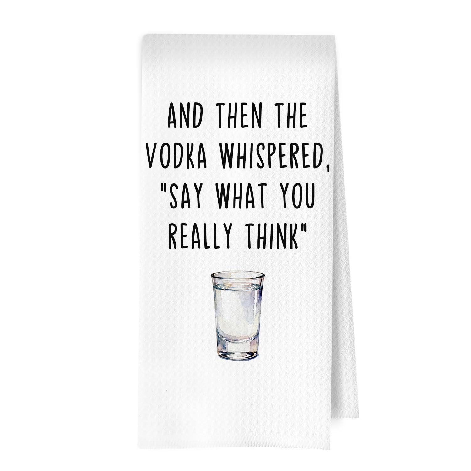 Vodka Gifts Kitchen Towels - Funny Vodka Gift Waffle Decorative Dish Towels, Bar Hand Towel for Bartender, Hostess Gifts Tea Towel, 16×24 Inches