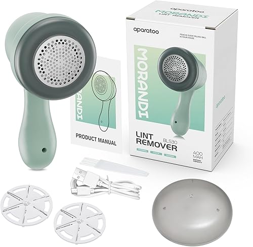 Miniatura 7 de Afeitadora eléctrica de tela, afeitadora de suéter alimentada por USB con 2 cuchillas de acero inoxidable reemplazables, removedor de pelusa de