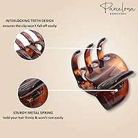 Vista 3 de Parcelona Pinzas para el cabello de celuloide de celuloide francés clásico grande de 2 pulgadas, pinzas de garra para el pelo de las mujeres, hechos