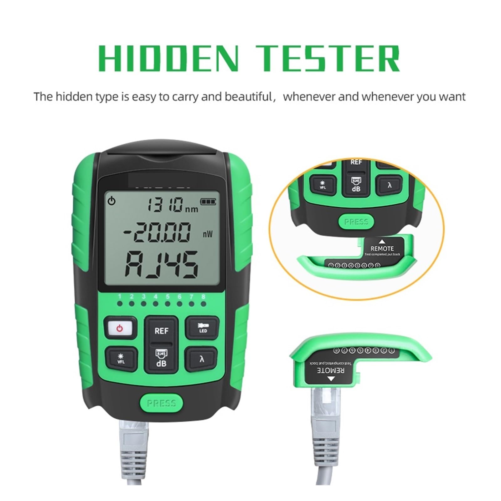 Tester per fibra ottica, Misuratore di potenza ottica 5G 10 lunghezza d'onda 4 In1, localizzatore visivo di guasti Tester for cavi di rete VFL Tester for fibre ottiche(YYS-GC65AP-V30)