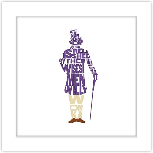 Trends International Gallery Pops Willy Wonka and the Chocolate Factory - Póster gráfico de pared con texto de Willy Wonka, 12.00 x 12.00 pulgadas,