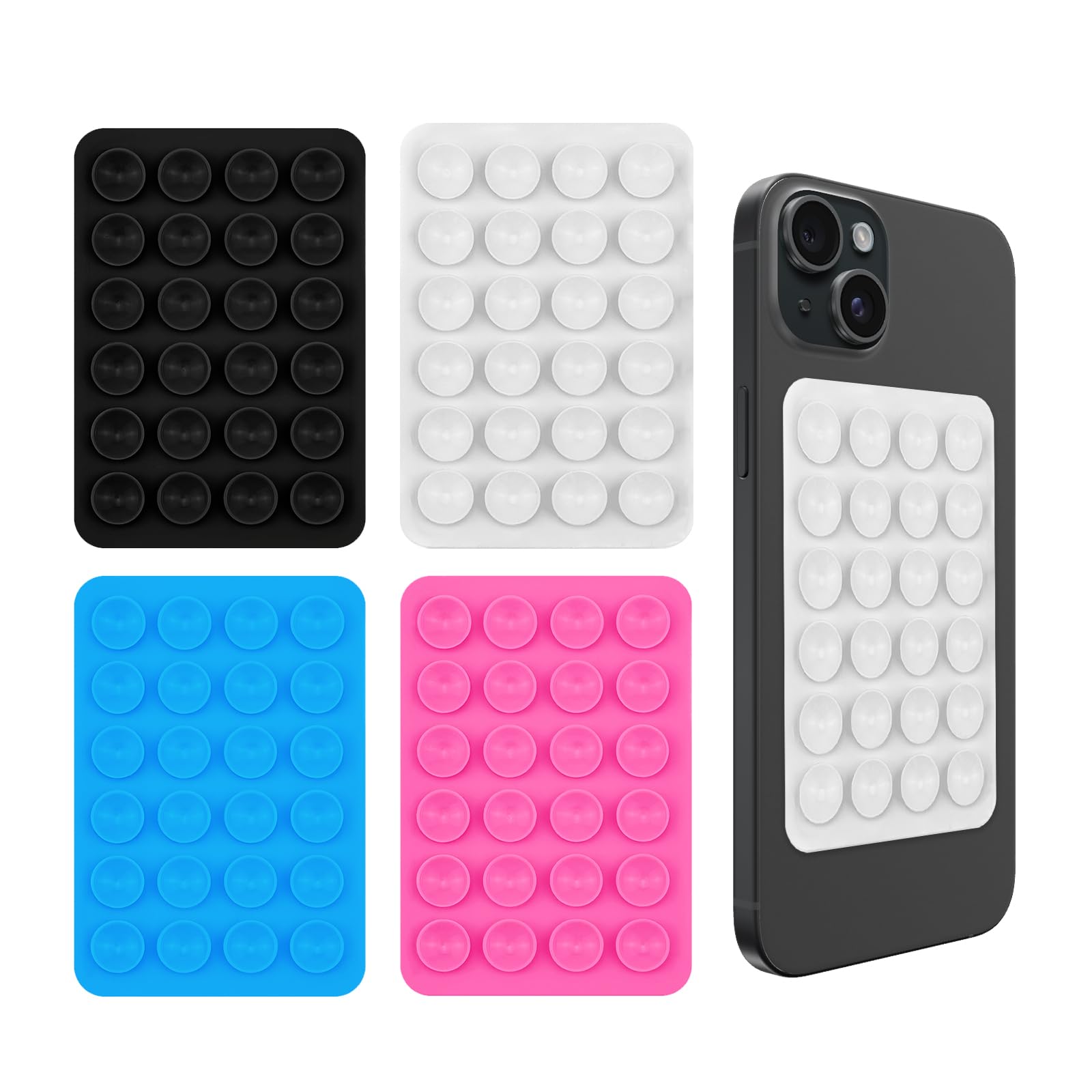 Suction Cups, 4pcs Suction Cup for Mobile, Silicone Holders with Suction Cup for Phone, Self-Adhesive, Hands-Free, Silicone Suction Cup for All Models of Mobile Phones — view 9