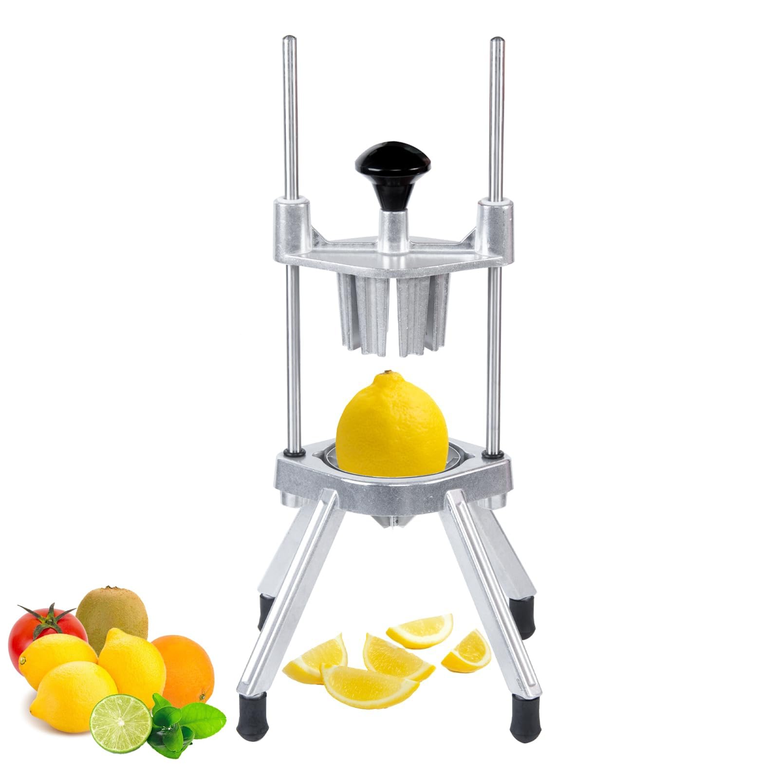 Cortador manual de cuñas de frutas resistente, cortador de cuña comercial de acero inoxidable para naranjas, tomates, cebollas, patatas, ideal para restaurante, cocina, reuniones al aire libre