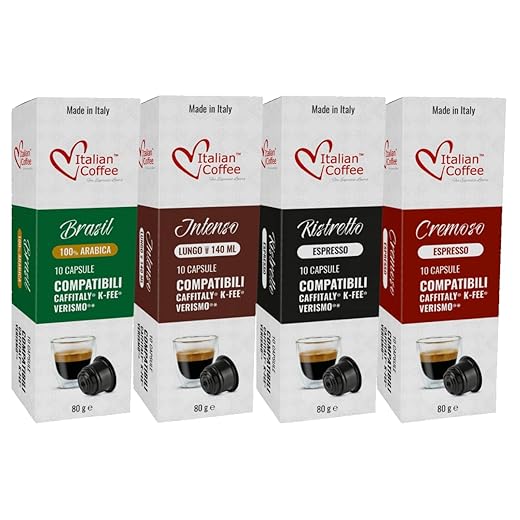 ITALIAN COFFEE FOR ESPRESSO LOVERS Italian Coffee capsules compatible with Verismo, CBTL, Caffitaly, K-fee systems (Sampler, 4 flavors, 40 pods tot., No decaf)