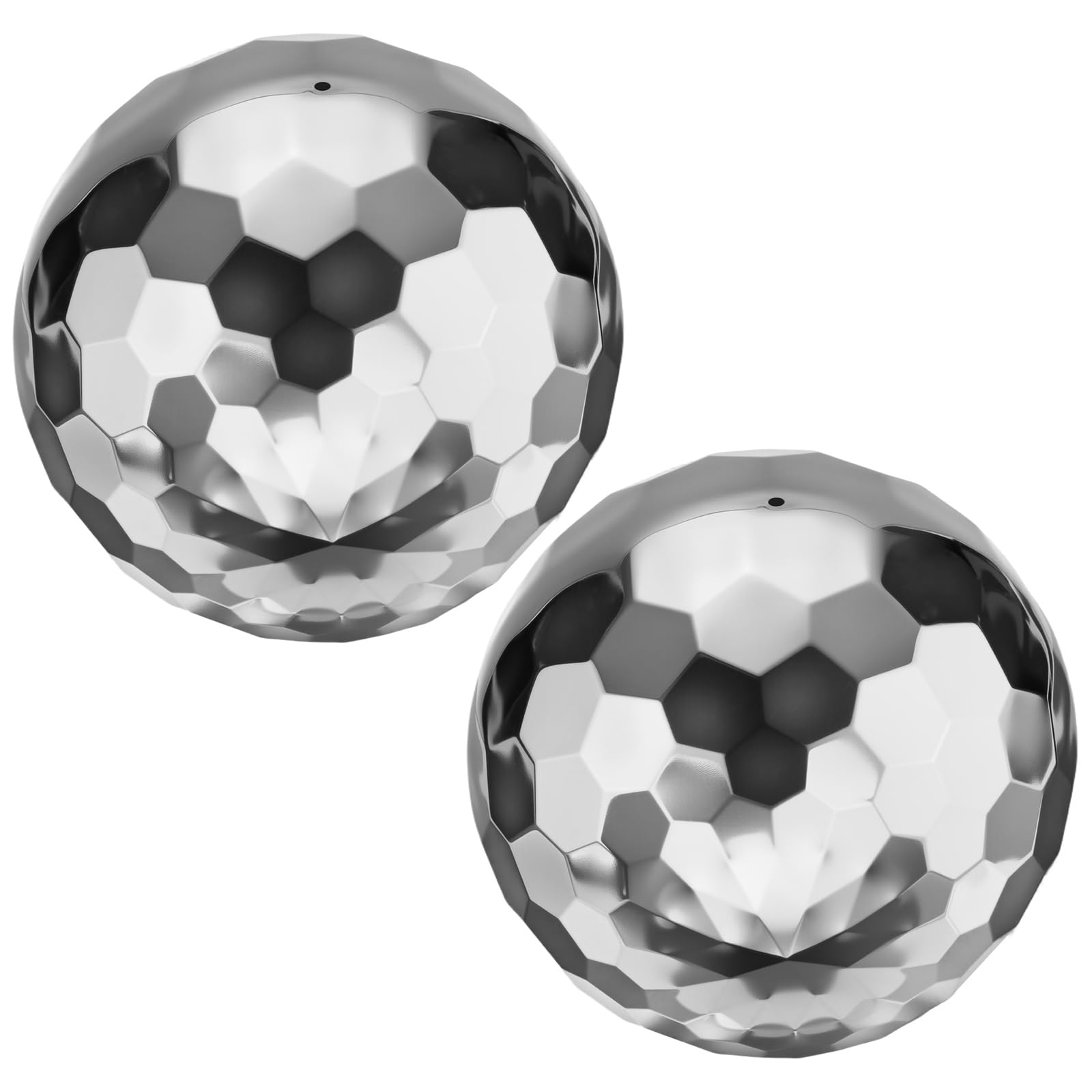 M METERXITY 2-Pack Garden Gazing Globes Ball Sculptures Diamond 8 Inch 304 Stainless Steel Hollow Mirror Reflective Floating Ball for Garden/Pond/Home/Yard Outdoor Decoration [Silver]