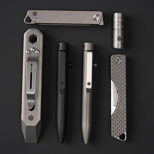 Miniatura 8 de KeyUnity KR00 EDC Pocket Pry Bar Bit Bar Titanium Multitool con clip de bolsillo