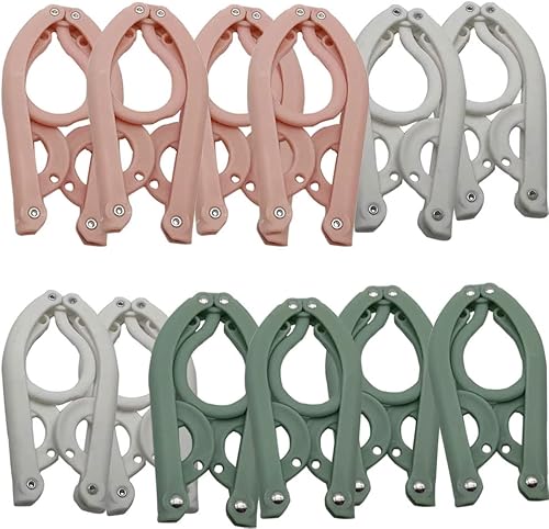 MUPASUONG Perchas plegables para ropa portátiles plegables de viaje escurridor ligero para el hogar y viajes 12 piezas