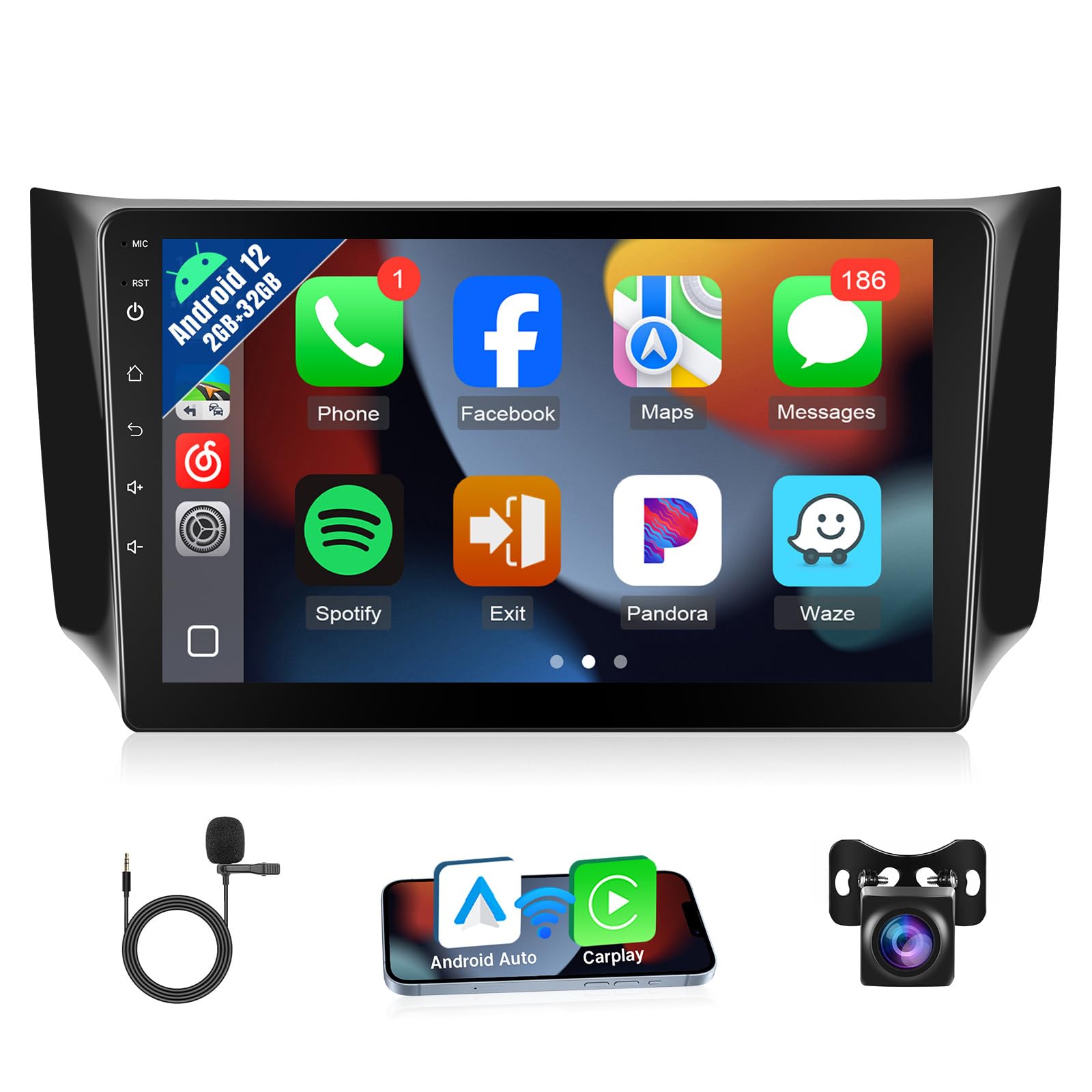 Photo 1 of **DISPLAY SCRATCHED*** Naifay Android Car Radio for Nissan Sentra 2013 2014 2015 2016 2017 2018 2019, 2G+32G 10.1inch IPS Touch Screen for Sentra Stereo with Carplay Android Auto Bluetooth GPS WiFi SWC Camera+MIC