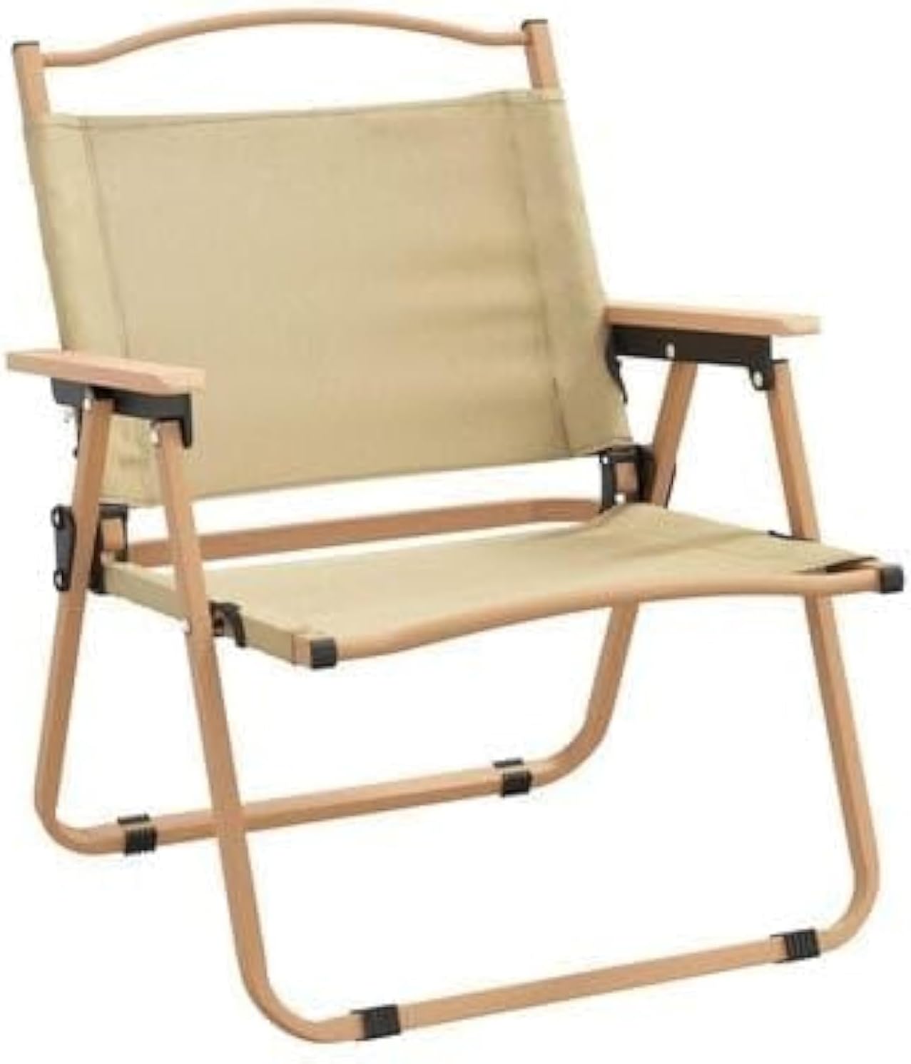 BISONBERG Stainless Steel Portable Foldable Chair Outdoor Folding Chair For Travel Camping/Fishing Picnic/Ultralight Low Beach Concert Camping Garden - Brown Pack Of 1