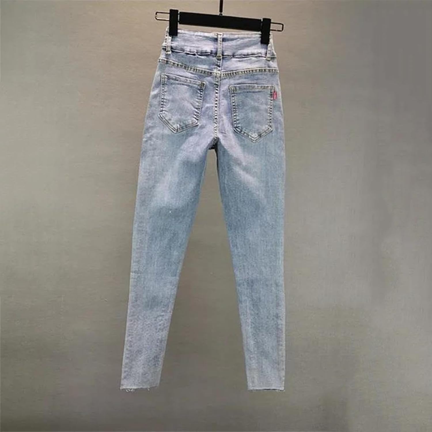 Women's Elastic Slim Jeans Summer Hot Diamond Small Foot Pencil Casual Daily Comfortable Fashion Denim Trousers
