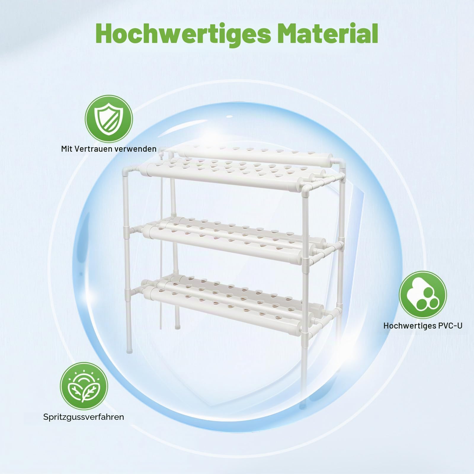 Hydroponic Growing System Hydroponic System Indoor Hydrokultur Growkit 90 Pflanzenstandorte 3 Lagiges Pflanzen Gemüse Werkzeug Vertical Farming mit Wasserpumpe