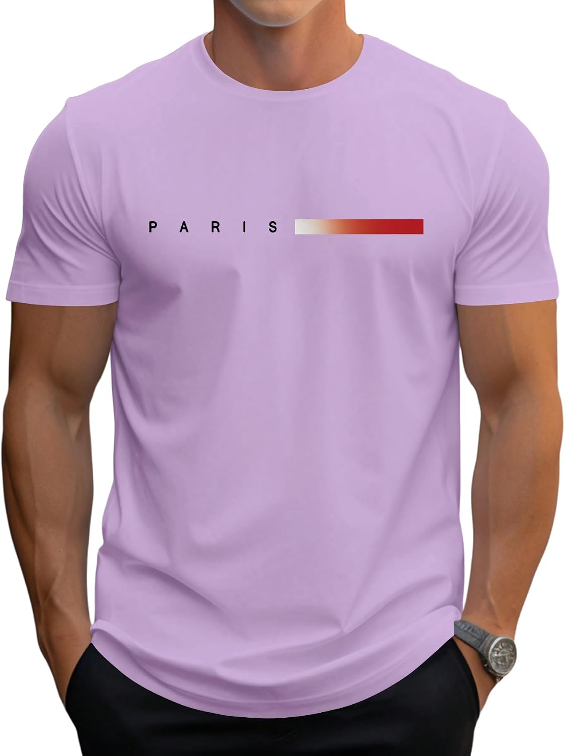 SOLY HUX Men's Letter Print Short Sleeve T Shirt Round Neck Summer Casual Tee Tops