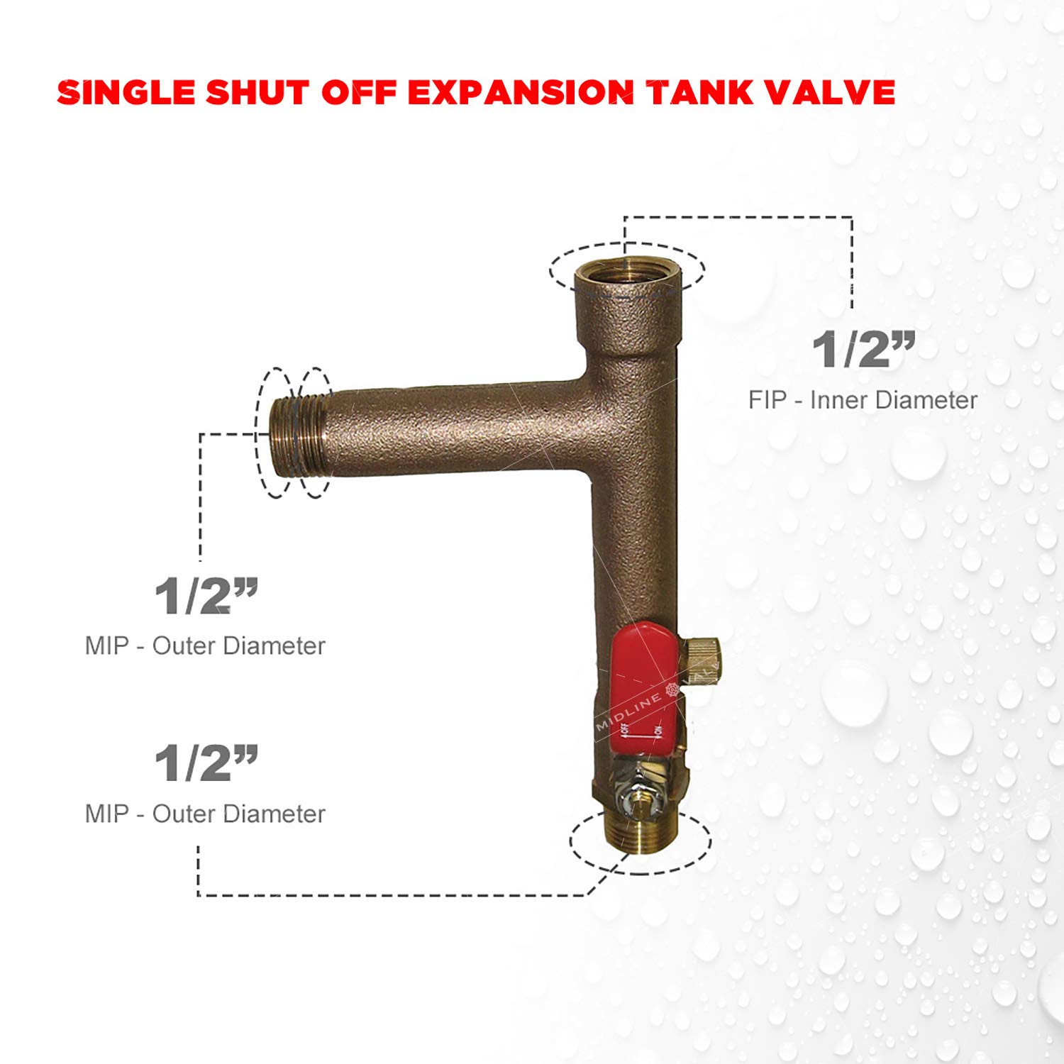 Amazon.com: Midline Valve S3766 Expansion Tank Isolator Valve, with Drain,  Heating System Shutoff Brass, 1/2 in. MIP x FIP : Everything Else