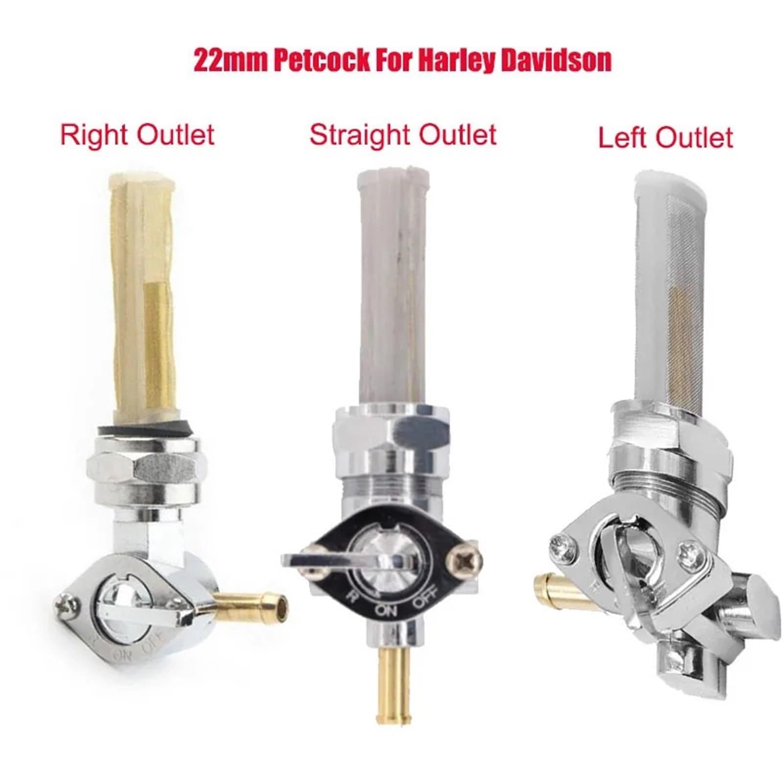 Benzyna Petcock Pasuje do Harley Davidson Dyna, zawór paliwa, kran, zbiornik paliwa, Petcock, 22 mm, 62167-81, 62163-75, 62129-75T, 62168-81(Straight Outlet)