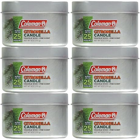 Beyond the Deck 6-Pack Scented Outdoor Citronella Candle with Wood Crackle Wick...
