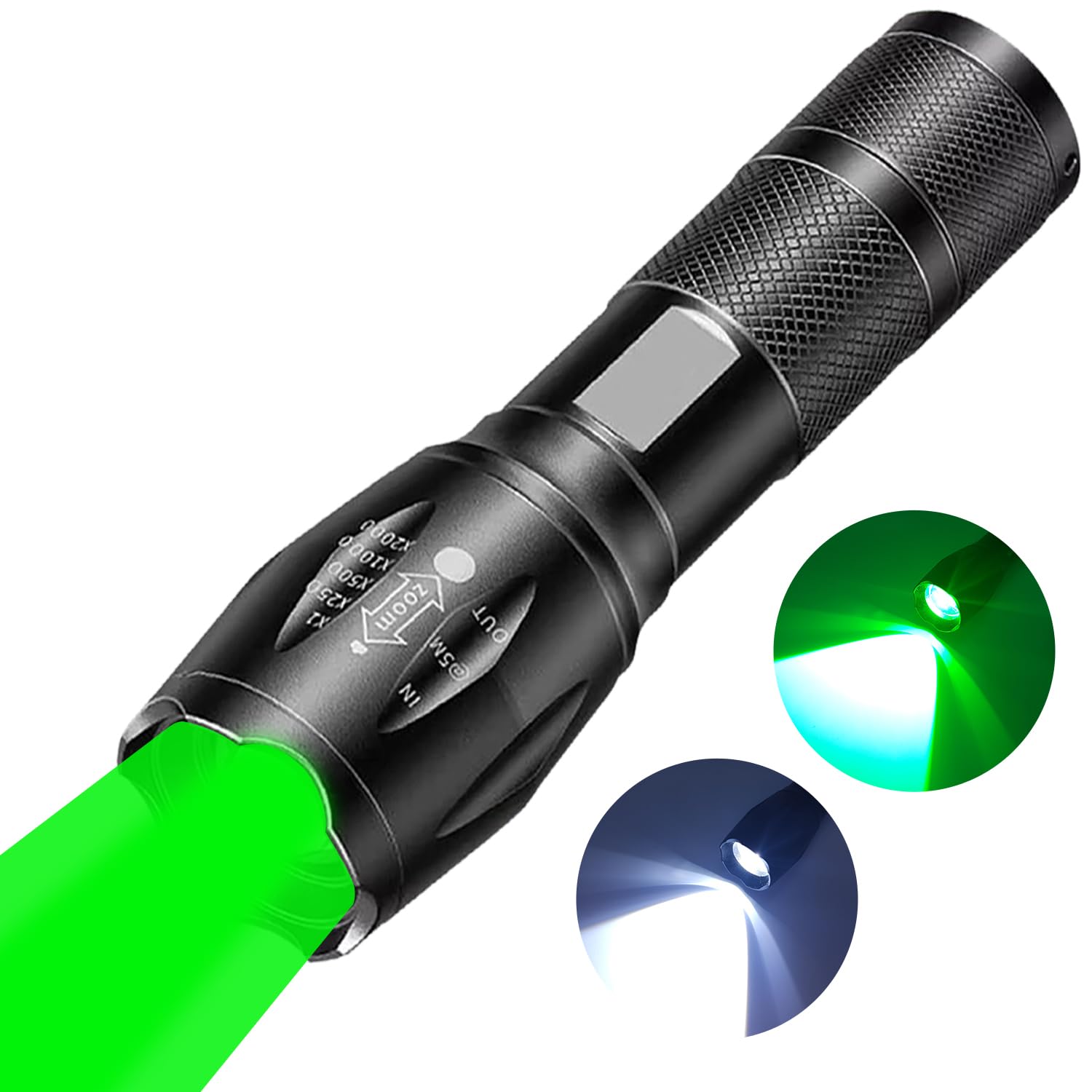 26インチ　グリーン　LEDライト Amazon.co.jp: HYVCZP 充電式2イン1グリーン懐中電灯、ポータブル防水