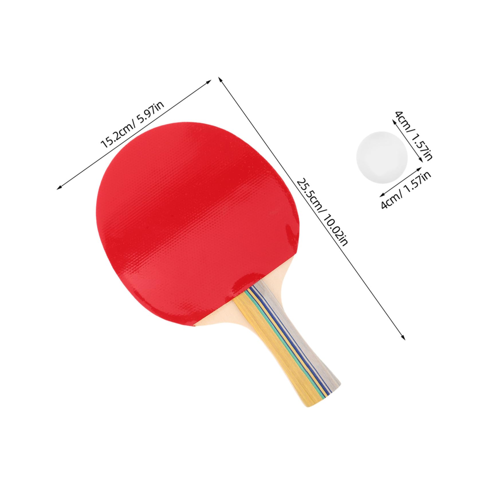 WOONEKY Table Tennis Paddles Set mit Langem Holzgriff Ergonomisch Geformte Griffe für Komfortables Spiel Ausgewogene Schläger für Präzise Set für Heim Partyspiele