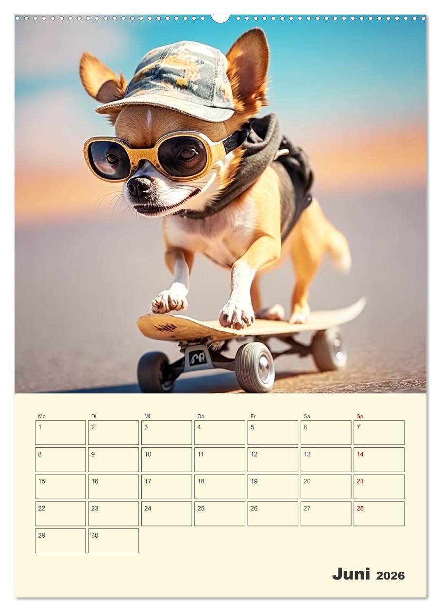 Witzige Chihuahuas. Glückliche Temperamentbündel (Wandkalender 2026 DIN A2 hoch), CALVENDO Monatskalender: Klitzekleine Hunde mit Köpfchen und großem Charakter (CALVENDO Tiere)