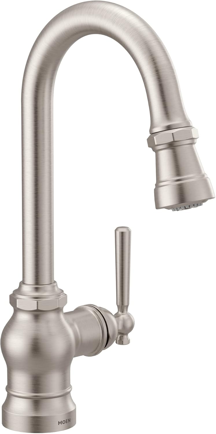Moen S52003SRS Paterson OneHandle Pulldown Bar Faucet with Power Clean