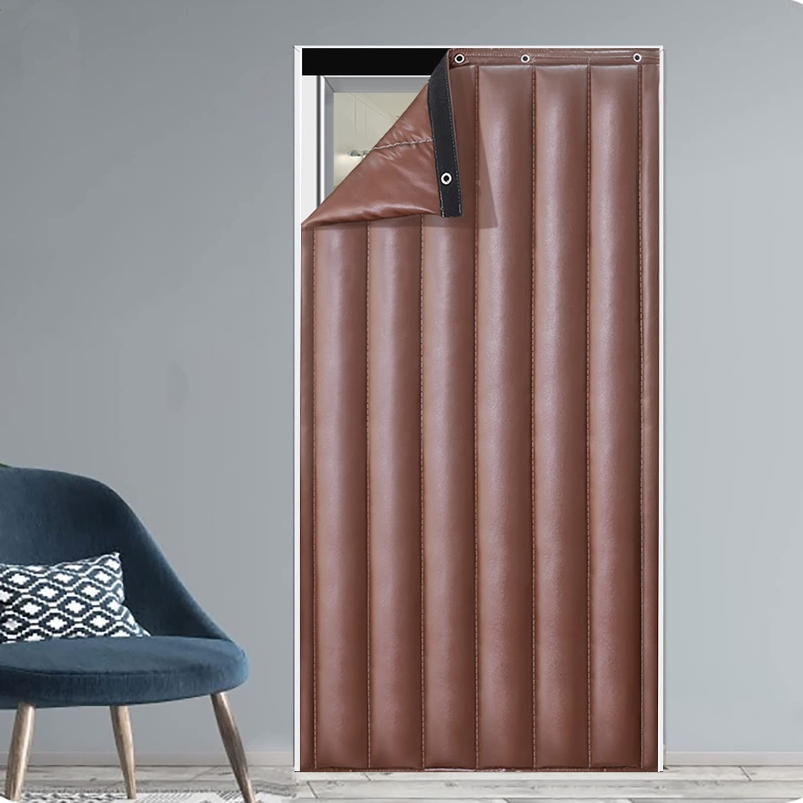Térmico Aislamiento De Sonido Cortina De Puerta, Espesar PU Paneles De Cortina De Puerta Impermeable Cortina De Partición De Aire Acondicionado Dormitorio Salón, Impermeable Aislamiento De Sonido