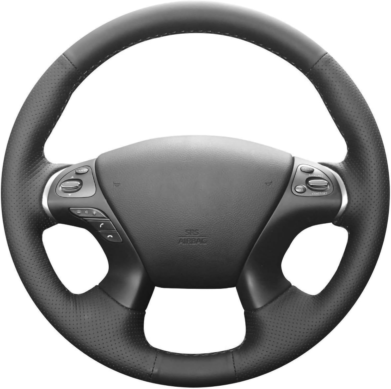 Genuine Leather Custom Steering Wheel Covers for Infiniti Q70 Q70L QX60 2014-2019 / JX35 2013 / M35H 2012 2013 / M37 M56 2011-2013 / Nissan Pathfinder 2013-2018 Accessorie