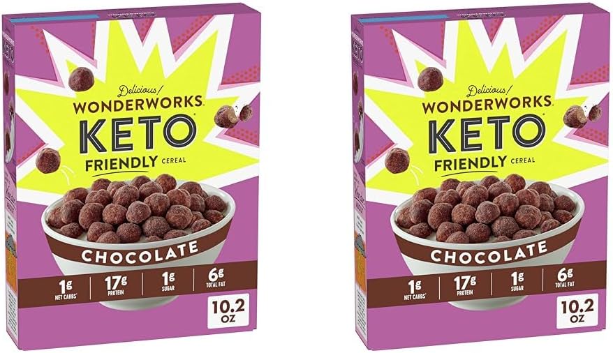 Chocolate Wonderworks Keto Friendly Breakfast Cereal, Keto Friendly Snack, 1g sugar, 10.2 oz (Pack of 2)