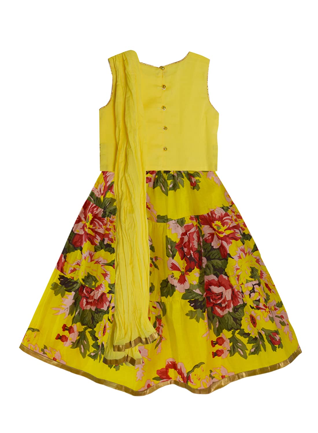 A.T.U.N. (ALL THINGS UBER NICE) Conjunto Lehenga Choli estampado de poliéster para niña | Conjunto de ropa étnica para ocasiones de festival