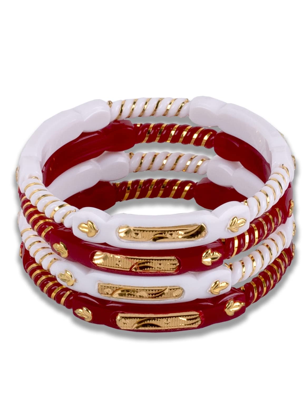 JILL FASHION Traditional Gold Plated DISCO Multicolored Shell Shankha Pola Fine Red Coloured Bangle Set for Women pack of 1 (2.60) (B09LR2QNT8) Amazon Price History, Amazon Price Tracker