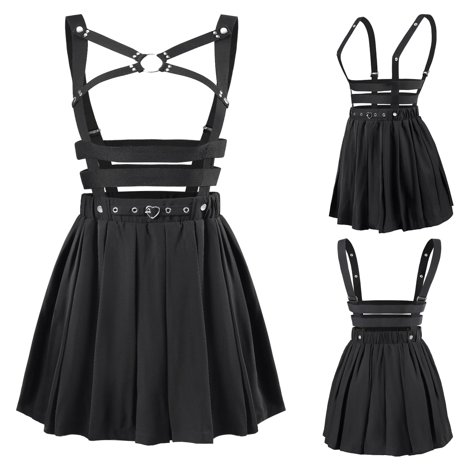 Littleforbig Overall Skirt Romper - Pleated Bondage Detachable Jumperskirt
