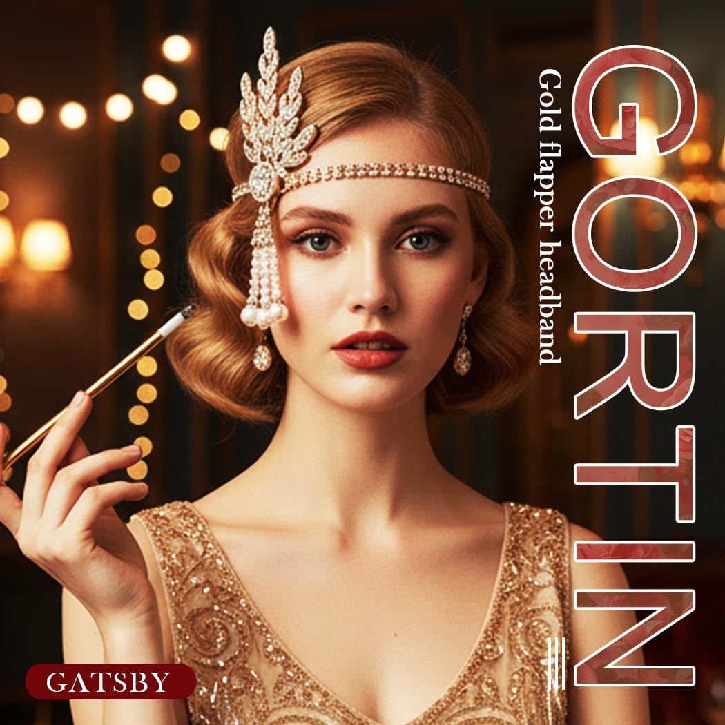 Amazon.co.jp: GORTIN 1920年代 フラッパー ヘッドバンド リーフ