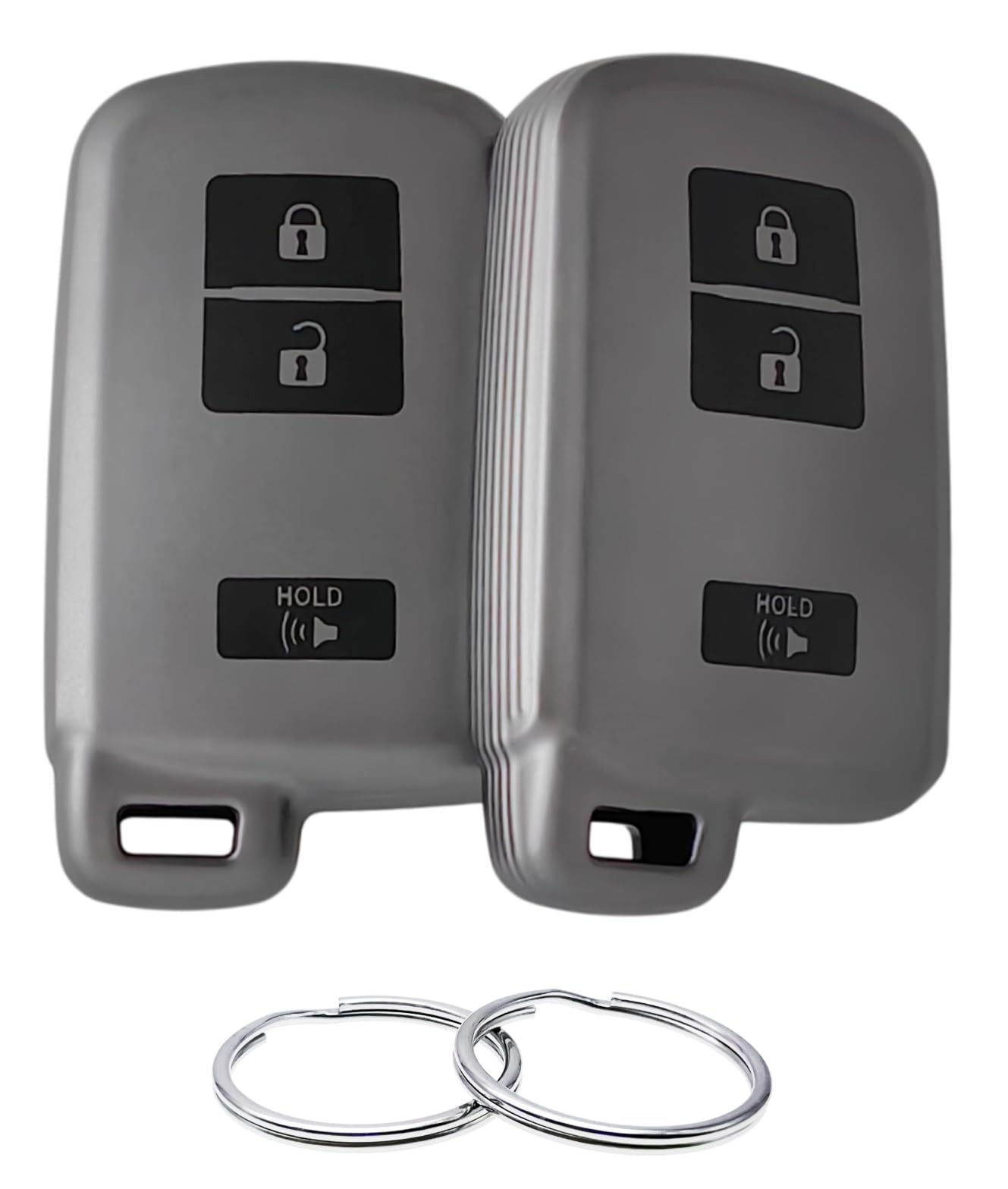 REPROTECTING TPU Key Fob Cover Compatible with Toyota 4Runner C-HR Highlander Land Cruiser Prius C Prius V RAV4 (3 Buttons) (Matte Black/Matte Black)