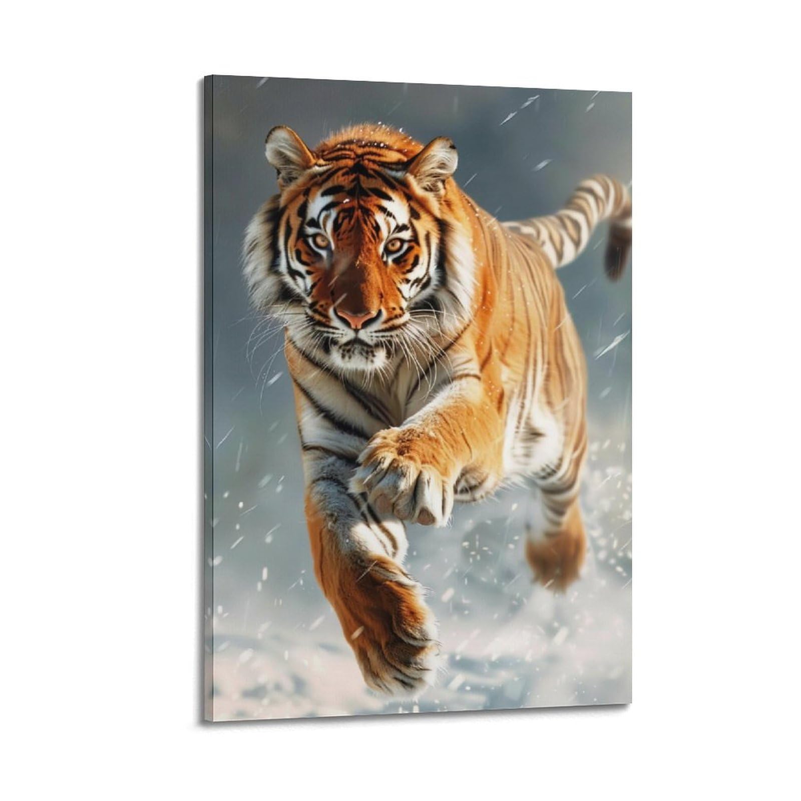 JTLFXY Animal Artwork Poster Tiger in The Snow Poster Decorative Painting Canvas Wall Posters And Art Picture Print Modern Family Bedroom Decor Posters 20x30inch(50x75cm)