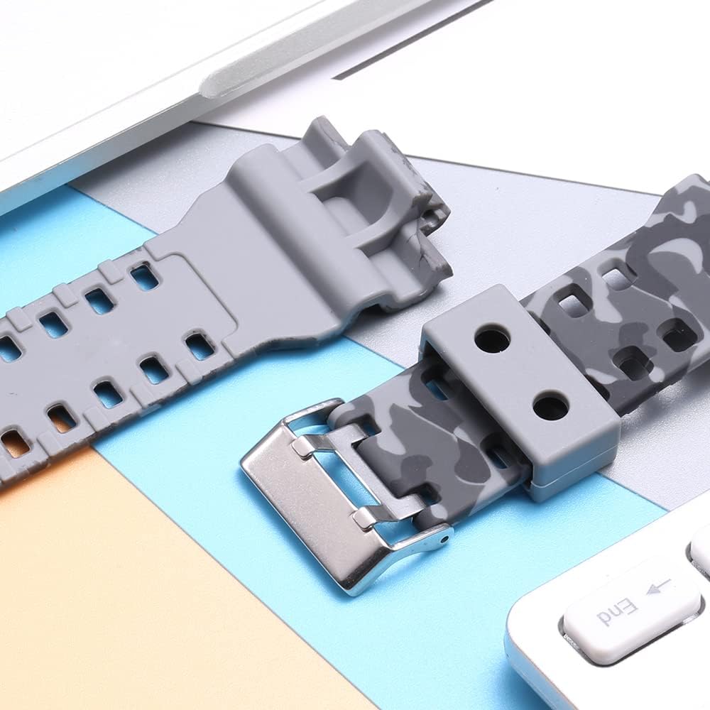 WRISTARMOR Resin Replacement Watch Band for Casio GD120/GA-100/GA-110/GA-700 Mens Strap