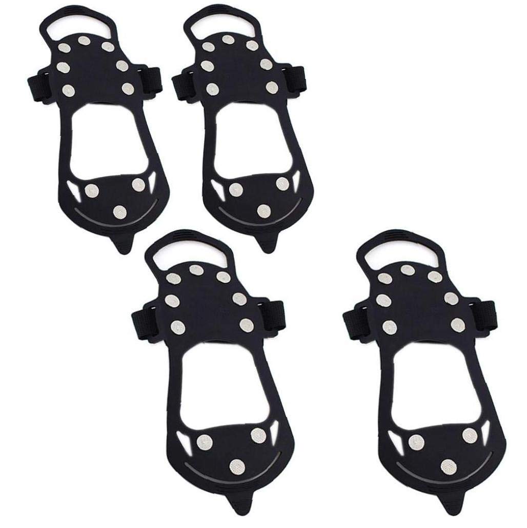 Poignées de Glace Crampons de Neige Crampons de Traction Pinces de démarrage de Chaussures Anti-dérapant 10 Crampons pour la Marche hivernale