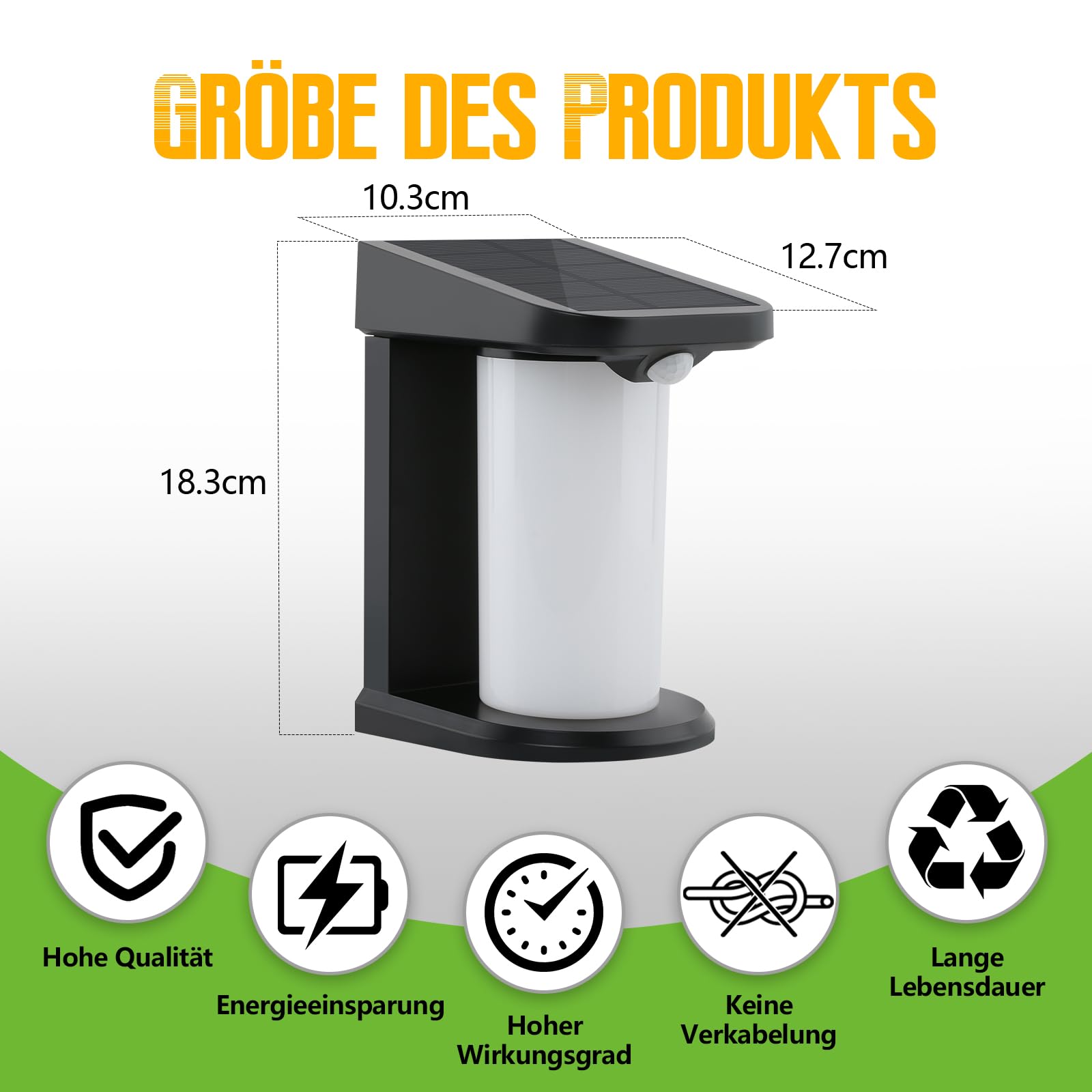 CBJKTX Solarlampen für Außen mit Bewegungsmelder - 6ER LED | Solar Wandleuchte Aussen Solarleuchte Garten Outdoor 2 Modi Wasserdichte Aussenleuchte 3000K Warmweiß für Hof Stufen Haustür